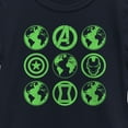 thumbnail image 2 of Girl's Marvel Earth Day Heroes Icons  Graphic Tee Navy Blue X Small, 2 of 4