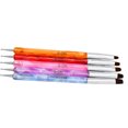 thumbnail image 3 of Arte de uñas Dual Head Cepillo de uñas Color Colorido Pintura Belleza Cosmetic Unea Cutícula Uñas Cepillos de arte en bolsas Paquete para adultos 5 PCS Inevent CE001645-00, 3 of 7