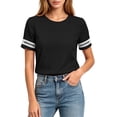 thumbnail image 7 of TGSLY Women's Eyelet Lace Trim Linen Tops Lightweight Crew Neck Solid Color Cotton Blouses Relaxed Dressy Casual Short Sleeve T-Shirts S, 7 of 7