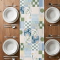 thumbnail image 4 of Table Runner 36 Inches Long for Kitchen Dining, Spring Floral Checkered Dresser Scarf Farmhouse, Dining Table Decorations for Wedding/Parties, Sage Green Daisy Buffalo Plaid 13 x 36 In, 4 of 8