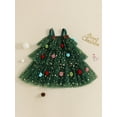 thumbnail image 4 of Jaweiwi Toddler Kids Little Girl Christmas Dress 1-9 Years Star Print Square Neck Sleeveless Layered Tulle Dresses with Plush Ball Christmas Hat, 4 of 9