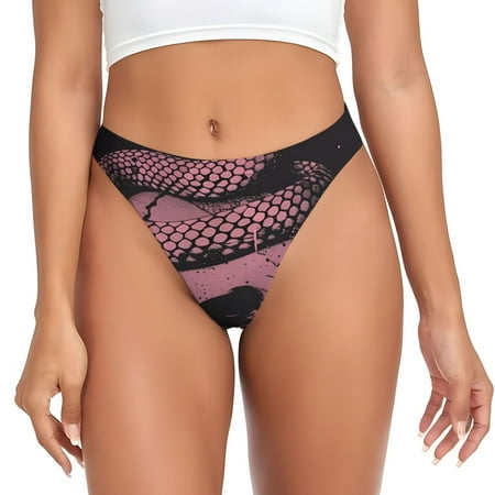 Rateoe Skull and Snake Art Pattern Seamless Women Underwear Thongs No Show Ladies Thong No Line Breathable Comfortable Panties Undies for Women-XX-Large