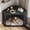 Black, variant on 42.5" Corner Dog Crate Furniture, Wooden Dog Kennel Indoor with Feeding Bowls and Revolving Door, Decorative Dog Crate End Table for Small Dog, Black