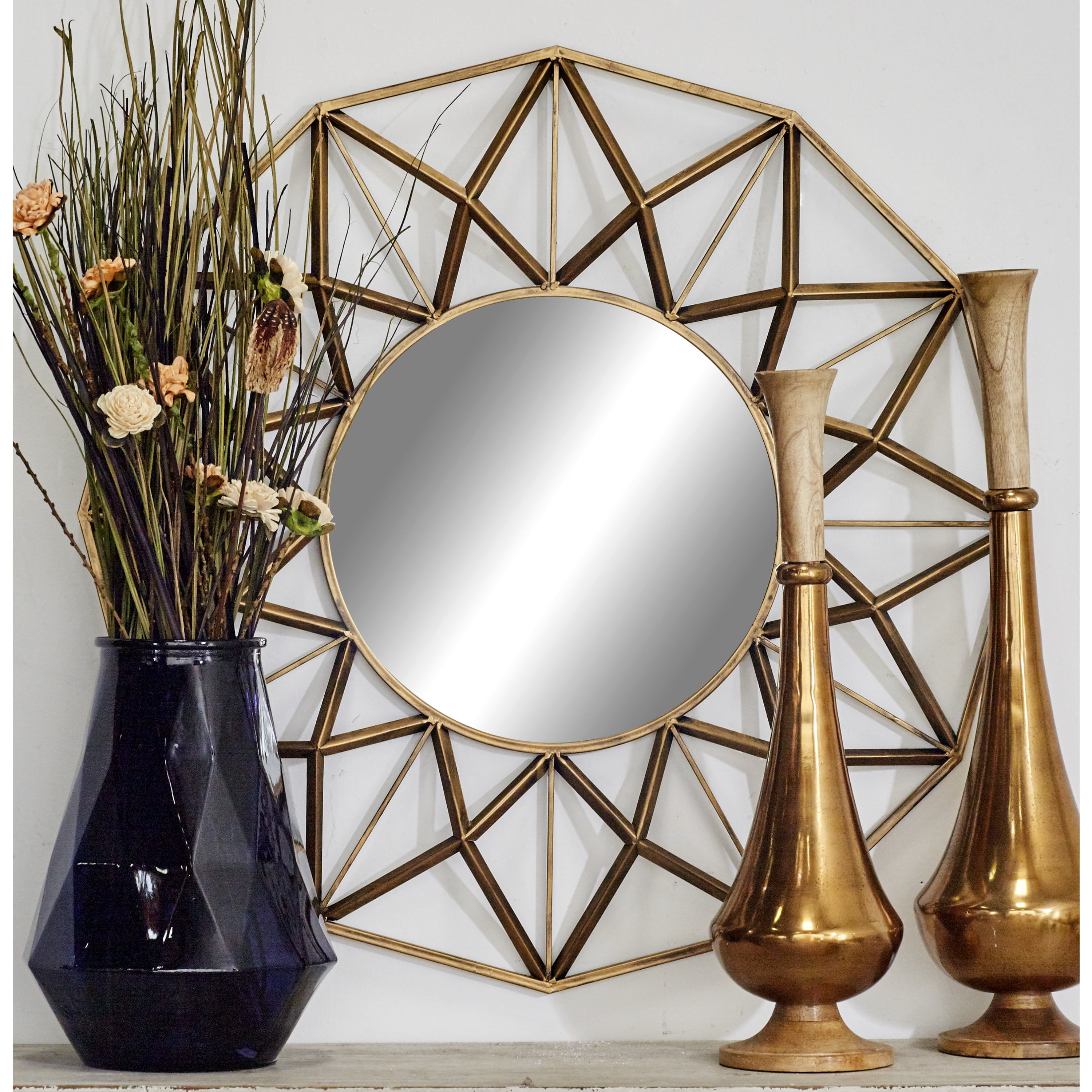 Decmode Metal Wall Mirror, Multi Color