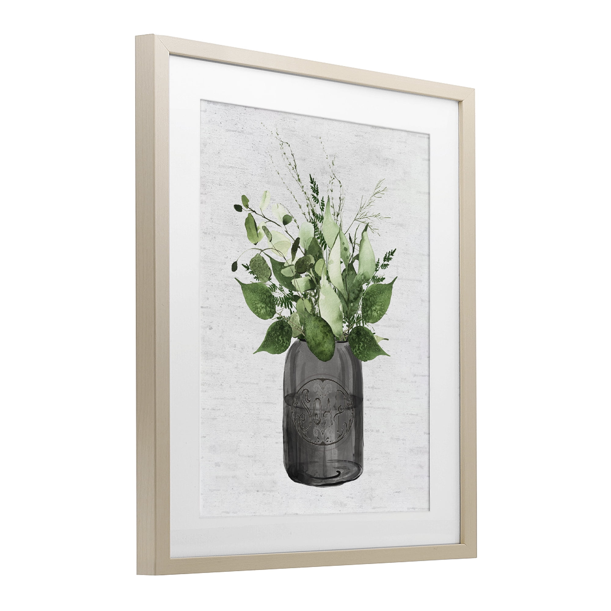 Vintage Soap Jar Herbs Birch Framed Print Under Glass, design by Lettered and Lined