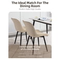 thumbnail image 3 of ALEAVIC Modern Elegant PU Leather Mesh Dining Chair, Set of 2, White, 3 of 10