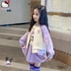 thumbnail image 3 of Sanrioed Girls 3 piezas Kuromi Anime moda abrigo camiseta de manga larga falda plisada Y2K estilo nuevo coreano ropa para niños de alta calidad, 3 of 5