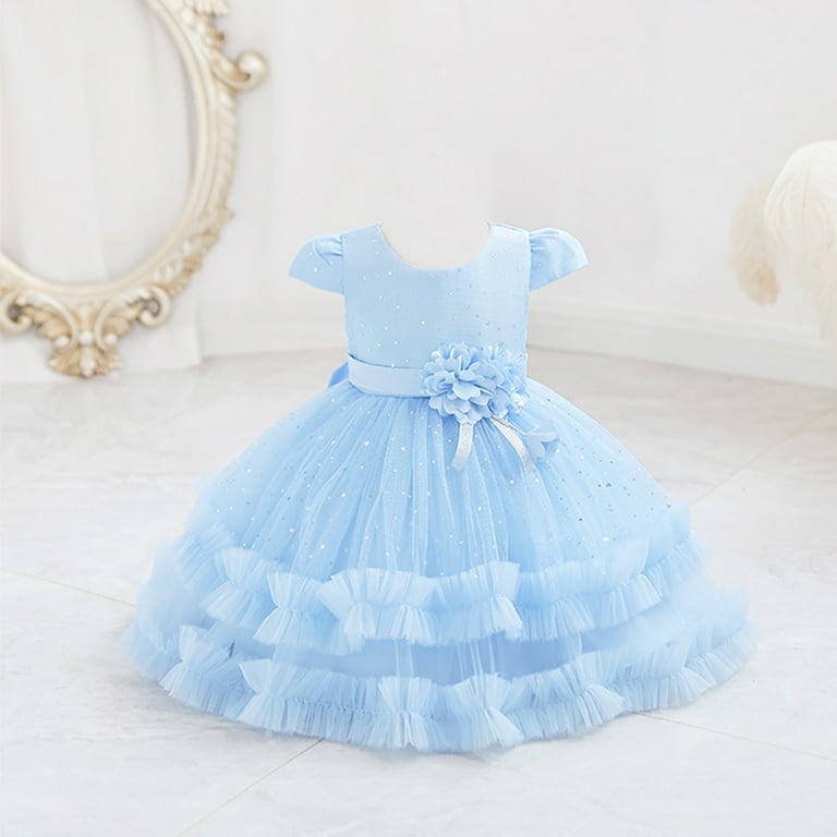 Hicidod Flower Girls Wedding Dress Sequin Rhinestone Tulle Dresses  Little/Girl Lace Bridesmaid Holiday Pageant Party Tutu Dresses