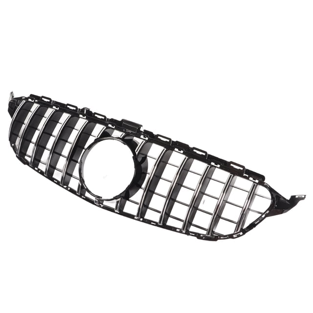 Parrilla de Parachoques Delantero Estilo Benz Clase C GT, Diseño de Barra Vertical, Protector de Rejilla de Malla para W205 C205 S205 Saloon Coupe Y Estate 2015-2018