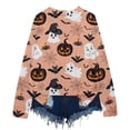 thumbnail image 5 of Halloween Sweaters for Women Fashion Funny Pumpkin Graphic Crewneck Knitted Pullover Tops Autumn Daily Look, 5 of 5