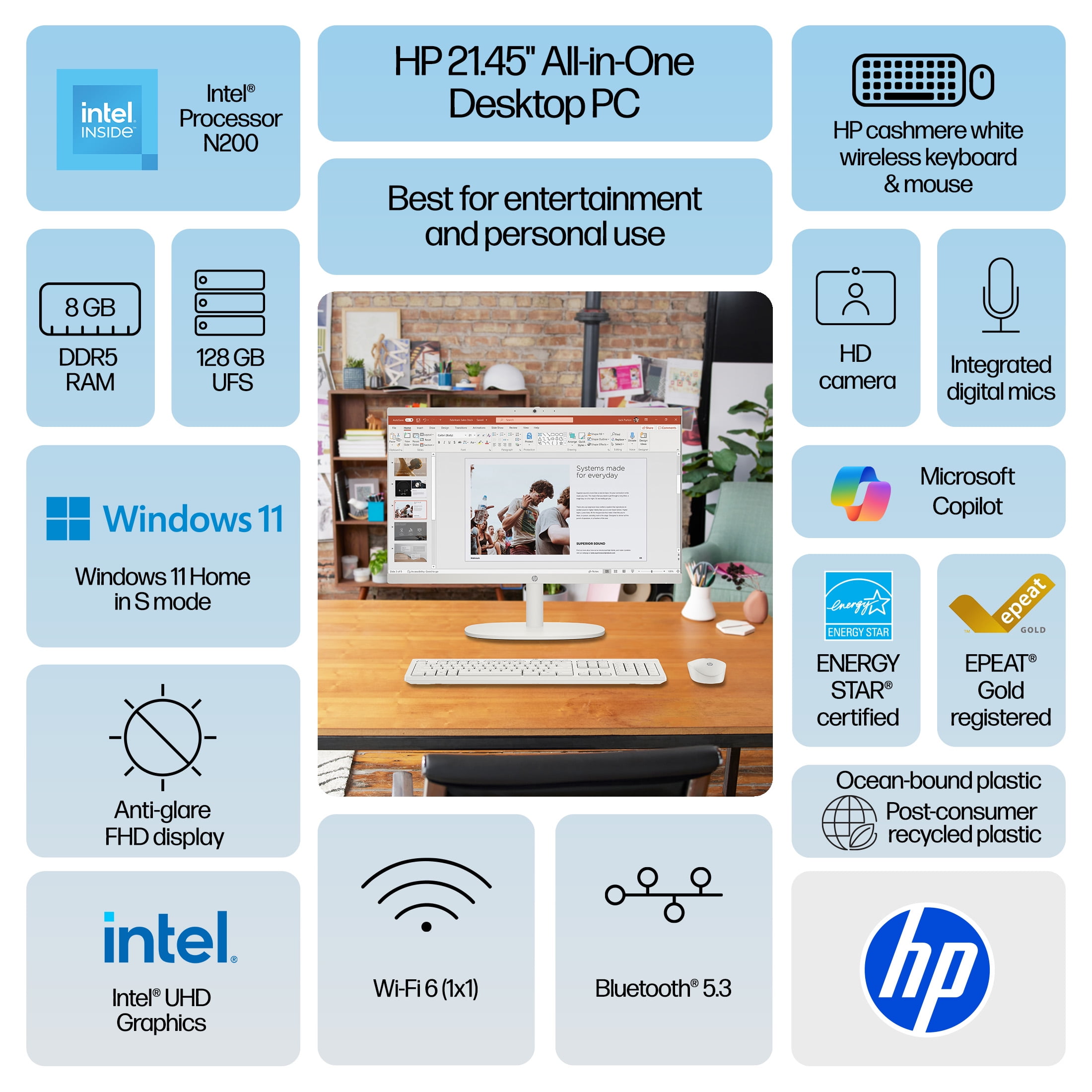 (1748) 秒速起動SSD127G HP Aio22 pentium 8G c7175b60-e58a-45f7-8bf2-