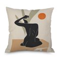 thumbnail image 4 of Ins Wind Linen Pillowcase Simple Creative Cushion Abstract Leaf Pillow Square Cushion Cover 22, 4 of 4