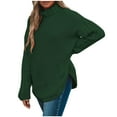thumbnail image 2 of AOOCHASLIY Sweaters Fall Clothes Women's Multicolor Turtleneck Knitted Solid Sweater Casual Fashion Tops, 2 of 5