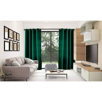 2 PANEL MIRA SOLID HUNTER GREEN SEMI SHEER WINDOW FAUX SILK ANTIQUE BRONZE GROMMETS CURTAIN DRAPES 55 WIDE X 63" LENGTH