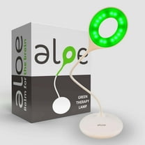 Aloe Green Light Therapy Desk Lamp for Migraine Relief, Touch Adjustable Brightness, Dual Green & Natural White Light, Flicker-Free 520 nm, Family Tree Remedies