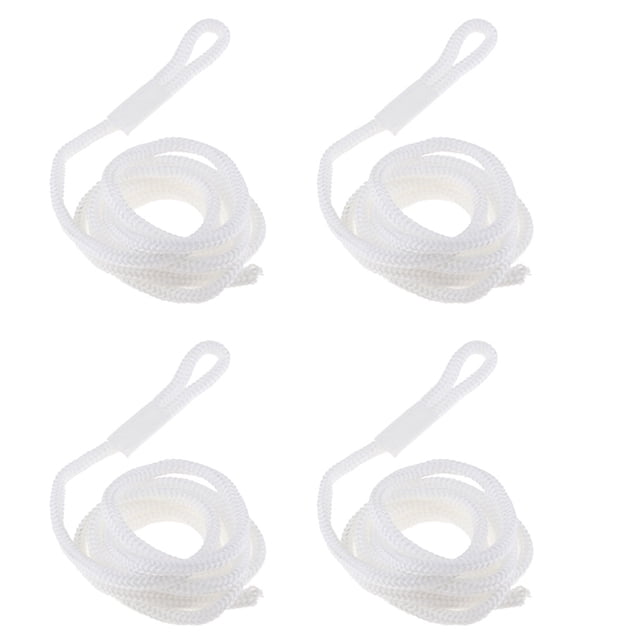 4 Pack Of Double Braid Nylon Dock Line Bumper Fender Ropes For Boats Docking (White, 1/4 Inhc 6mm Diameter, 150cm 5FT Long) ,Easy to Operate