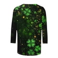 thumbnail image 5 of TaTaai St. Patrick's Day Women's Casual Print Round Neck 3/4 Sleeve T-Shirt Loose Top Gift, 5 of 5