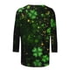 thumbnail image 5 of TaTaai St. Patrick's Day Women's Casual Print Round Neck 3/4 Sleeve T-Shirt Loose Top Gift, 5 of 5