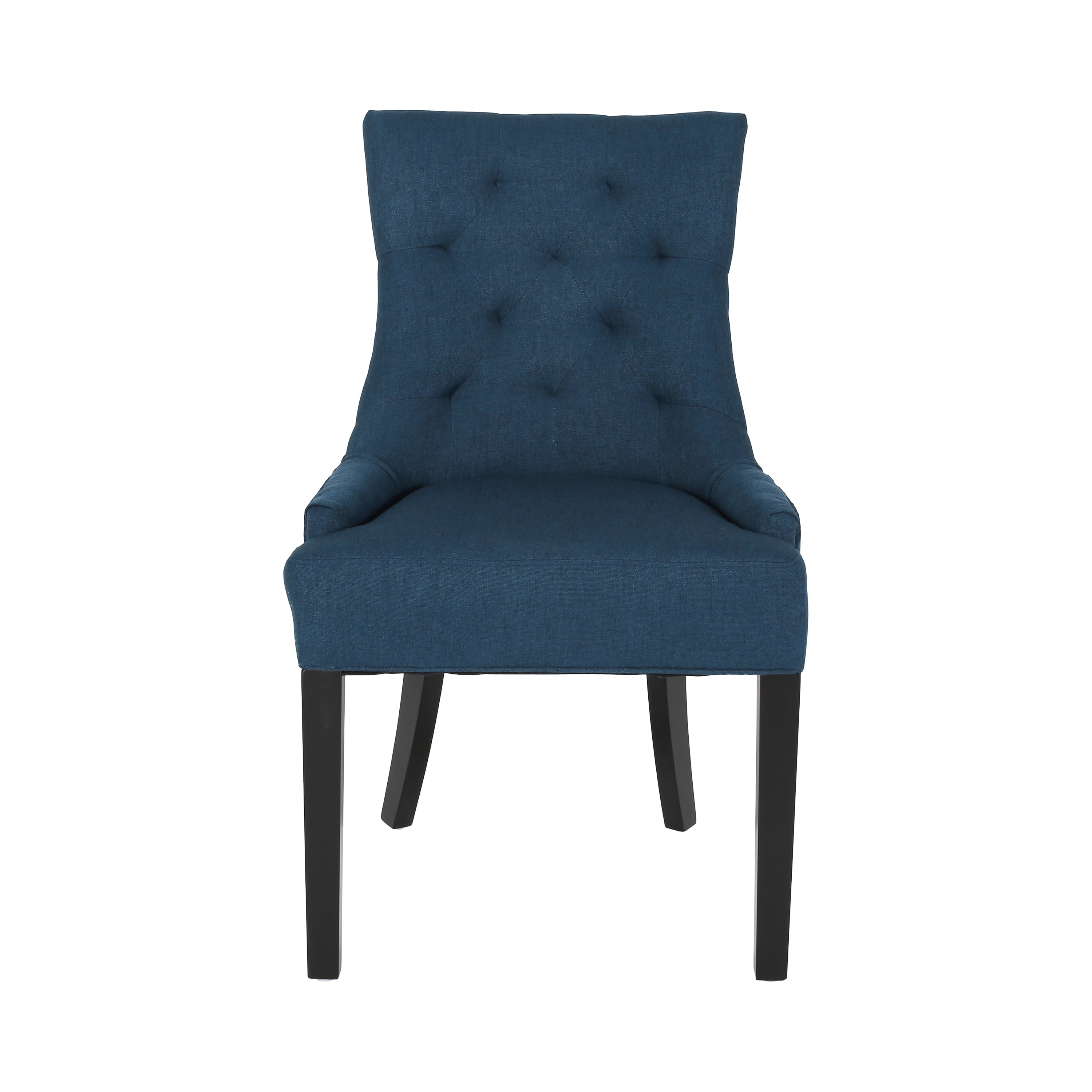 Noble House Tyler Indoor Contemporary Fabric Dining Chairs, Set of 4, Navy Blue
