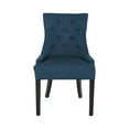 thumbnail image 6 of GDF Studio Maggie Contemporary Tufted Dining Chairs, Set of 2, Navy Blue Fabric and Espresso, 6 of 6