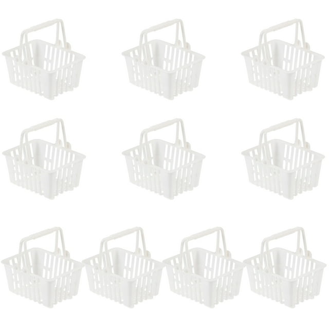 EeaseCA 10pcs Simulation Shopping Baskets Plastic Basket Toys Mini Candy Baskets