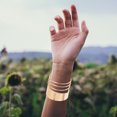 thumbnail image 4 of Pulsera de brazalete de metal de 4pcs Metal Pulsera abierta Amplia Pulseras Ajustable Muñeca Wrap Wrap, 4 of 4
