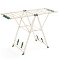 thumbnail image 1 of Costway Foldable Metal Laundry Drying Rack with Height Adjustable Wings, 16 Drying Rails Beige, 1 of 10