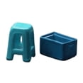 thumbnail image 3 of HILABEE 1/64 Scale Painted Stool 1/64 Scale Chair Model for Desktop Decoration DIY Scene Blue, 3 of 9
