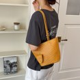 thumbnail image 2 of WeaveCC Women's Woven Leather Tote Bag Large Capacity Shoulder Handbag with Hanging Tag Multiple Colors, 2 of 7