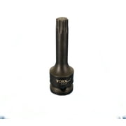 TEMO IP55 3 Inch (76 mm) Long Black Impact Torx Plus 6 Point Socket Bit 1/2 Inch (12.7 mm) Square Drive Auto Repair Tool