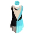 thumbnail image 2 of Sholeno Kids Girls Athletic Skating Dance Dress Sleeveless Sparkly Bodysuit with Hair Band Competition Dancewear Blue Green 12, 2 of 7