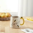 thumbnail image 3 of (2 pack) Mainstays Bumble Bee Sculpted Earthenware Mug, 18.26 Ounces, White and Yellow, 3 of 6