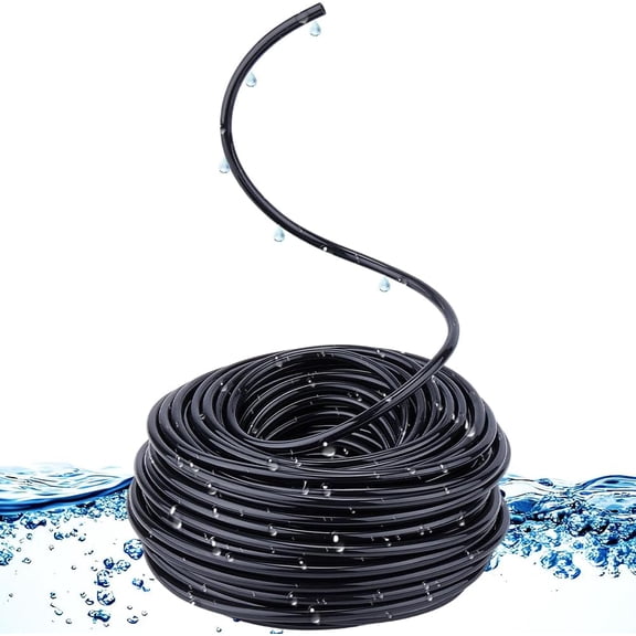 1/4 Inch PVC Drip Irrigation Tubing 98FT Blank Distribution Tubing Drip Hose Roll Black Flexible Tube for Irrigation Setup Garden Black
