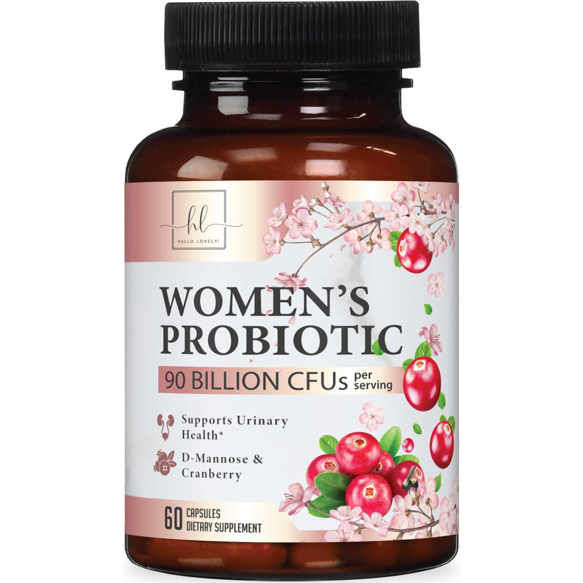 Probiotics for Women with Cranberry - 16 Premium Strains for pH Balance - Women Probiotics for Digestive Health, Vaginal & Immune Support - Women's Probiotic Health - Bottled in USA - 60 Capsules