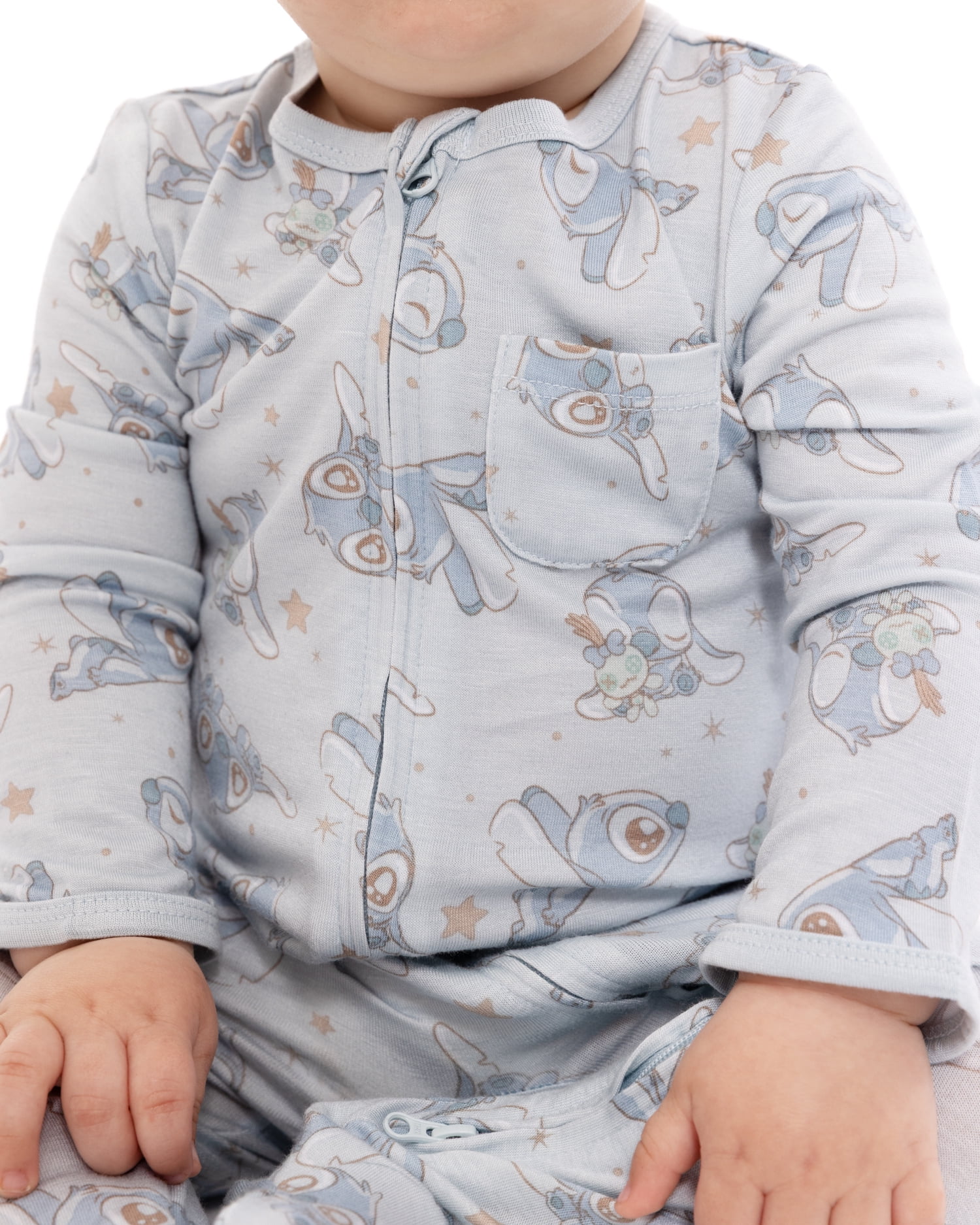 Disney Baby Wishes + Dreams Stitch Footed Sleep N Play, Sizes Preemie-6/9 Months