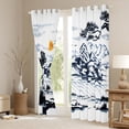 thumbnail image 3 of Traditional Ink Painting Blackout Curtains Japanese Style Curtains, Rustic Lodge Cabin Curtains & Drapes Country Sunset Scene Living Room Curtains, Nature Mountain Pine Tree Window Curtains, 3 of 6