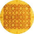 thumbnail image 1 of Ahgly Company Indoor Round Oriental Yellow Traditional Area Rugs, 3' Round, 1 of 4
