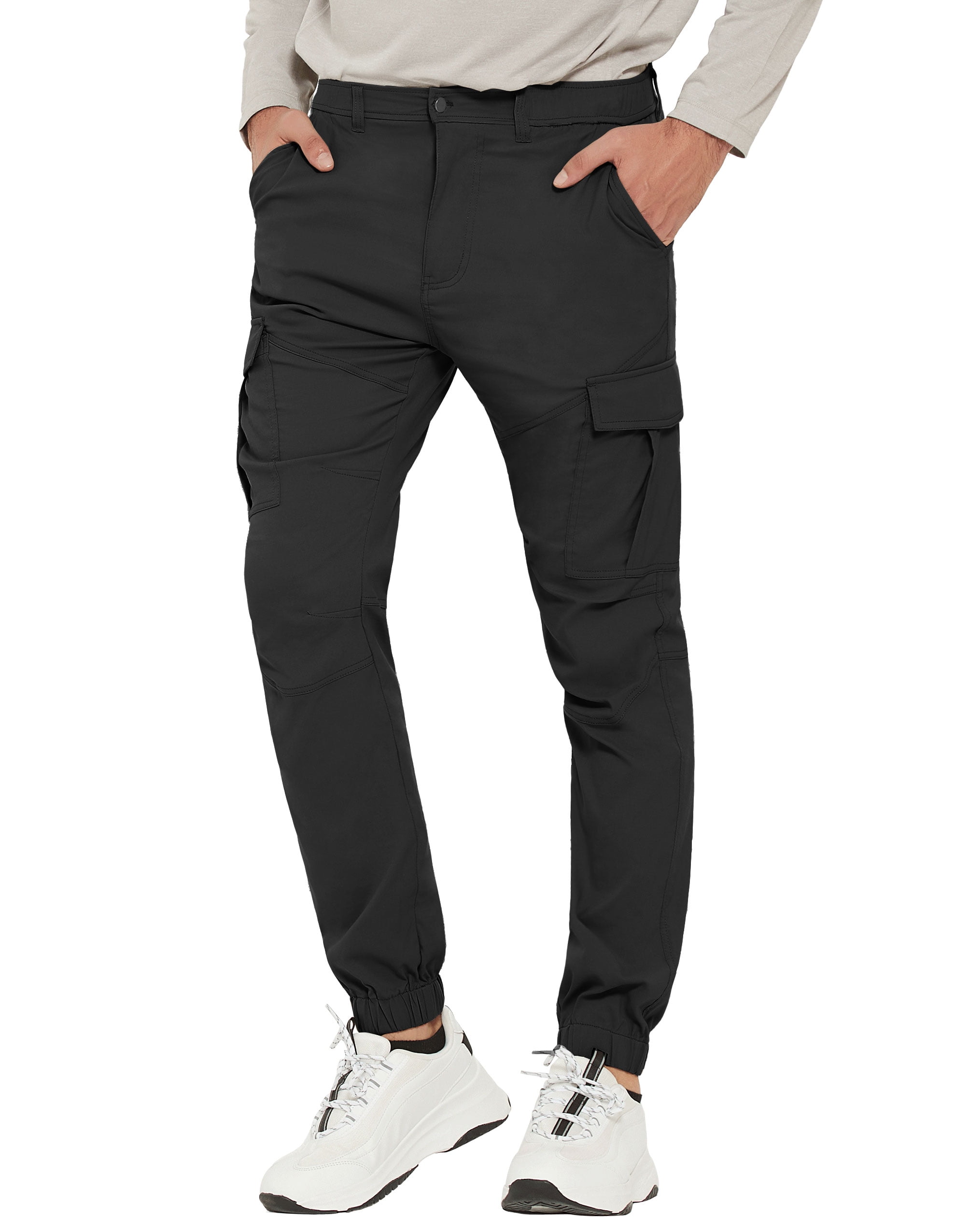 NATUVENIX Hiking Pants for Men, Quick Dry Travel Pants Men for Stretch Work  Pants Lightweight Outdoor Pants Water-Resistant 36W x 30L Khaki(belt  Included)