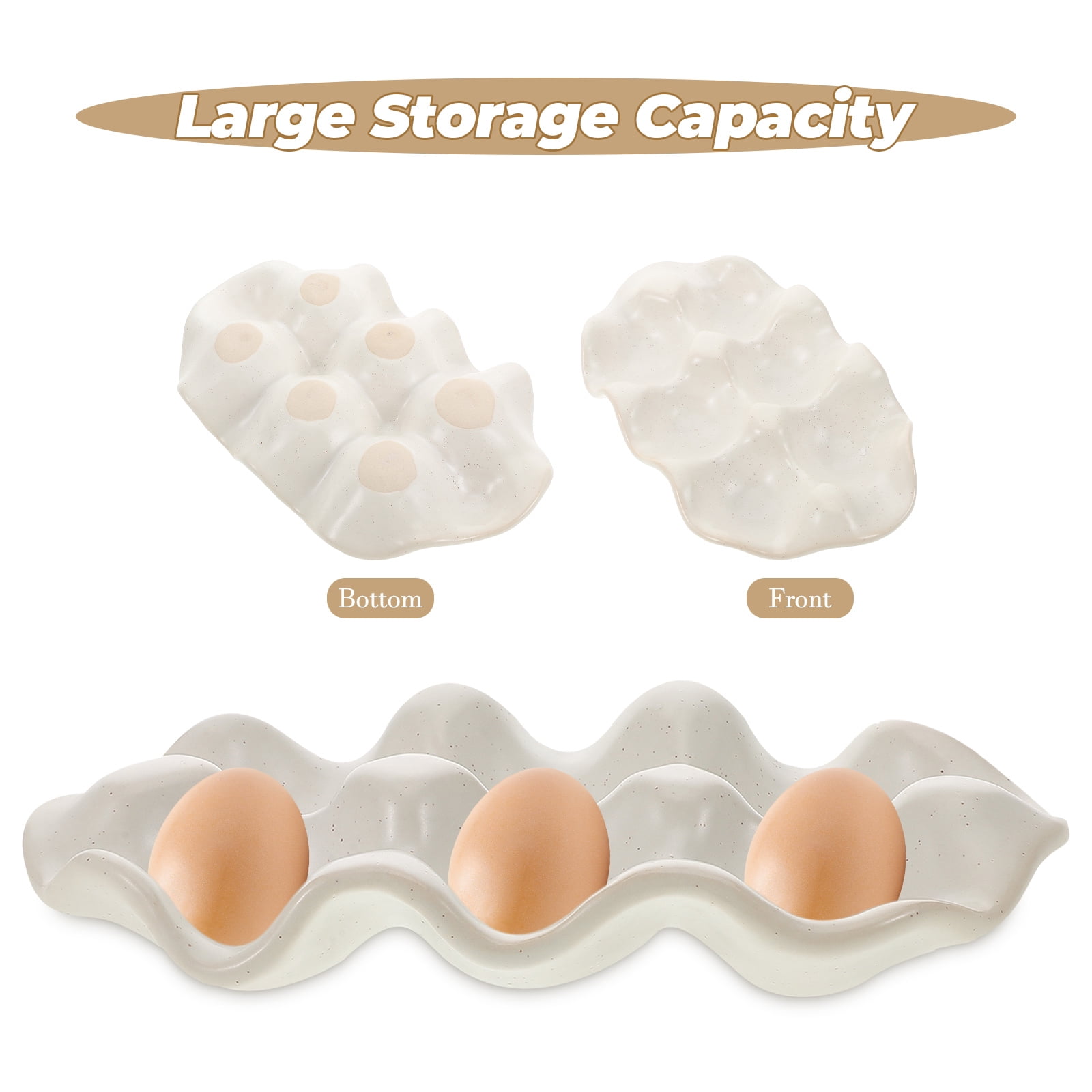 ETHZZLE White Ceramic Refrigerator Tray, 7.1x3.9x0.8in Organizer for Kitchen, Home, and Family Use