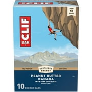 CLIF BAR - Peanut Butter Banana with Dark Chocolate Flavor - Made with Organic Oats - 10g Protein - Non-GMO - Plant Based - Energy Bars - 2.4 oz. (10 Pack)