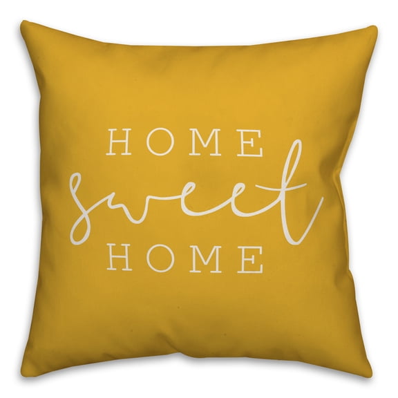 Creative Products Home Sweet Home Yellow 16x16 Indoor / Outdoor Pillow
