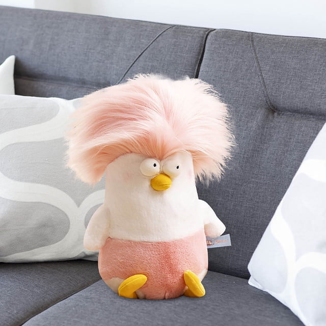 Adorable Green Haired Chicken Toy For Stress And Funny Animal Stuffed Doll For Adults