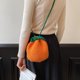 thumbnail image 2 of Bolso GEEK feo y lindo de color naranja con forma de boca, hecho a mano, tejido a ganchillo, para niña, monedero kawaii, bolso cruzado para mujer, 2 of 4