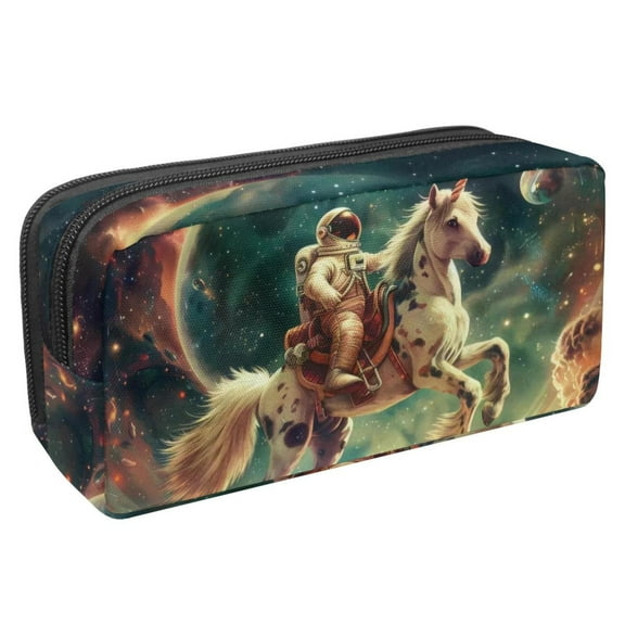 MUOOUM Pencil Case, Space Horse Riding Large Capacity Pencil Pouch Stationery Pen Bag