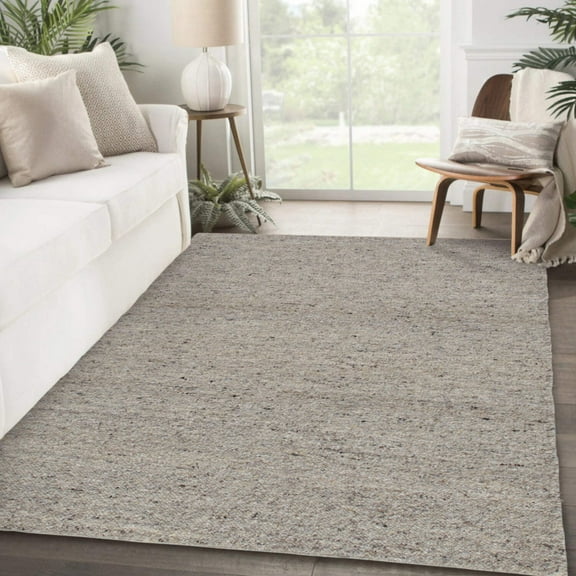 HomeRoots 9 x 12 ft. Beige & Grey Hand Woven Rectangle Area Rug