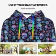 thumbnail image 4 of Haiem Skull Flower Blue for Women's Fashion Hoodies & Sweatshirts with Kangaroo Pocket,Hooded Sweatshirt with Eye-catching Drawstrings-Medium, 4 of 7