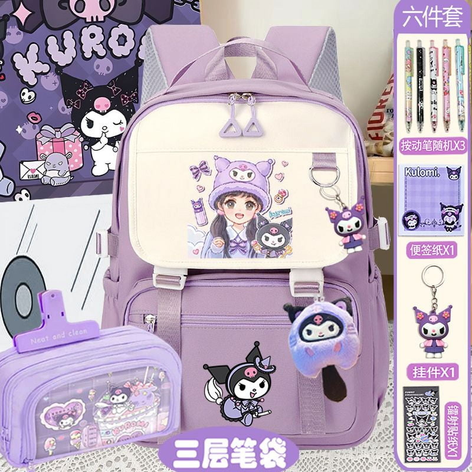 Kuromi Anime Small Backpack Kuromi School Bag Small Large Capacity