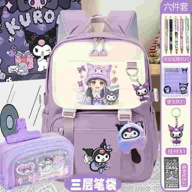Kuromi Anime Small Backpack Kuromi School Bag Small Large Capacity