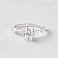 thumbnail image 2 of Cora Jewellery 1.5CT Oval Moissanite Engagement Ring For Women, 18K White Gold, 2 of 5