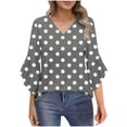 thumbnail image 2 of Neewe Long Sleeve Shirts for Women 2025 Fall Tops Floral Print Pleated Dressy Casual Blouses, 2 of 7